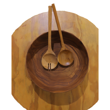 Load image into Gallery viewer, Teak Wood Big Carving Salad Bowl