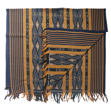 Load image into Gallery viewer, Ikat Blanket Throw, Black Yellow Handwoven in Indonesia