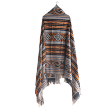 Load image into Gallery viewer, Ikat Blanket Throw, Black Grey Yellow Handwoven in Indonesia