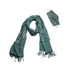 Hand Dyed Indonesia Batik Face Covering & Scarf Set 100% Cotton - Green Royalty