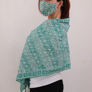 Batik Gili Face Covering & Scarf Set - Royalty