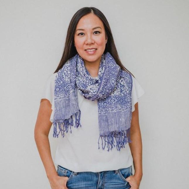 Handmade Batik Scarf - Cotton Fabric - Stone