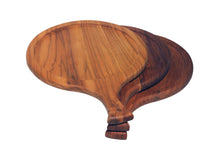 Load image into Gallery viewer, Charcuteria Board or Pizza Serving Tray Teak Wood 13.5 Inches